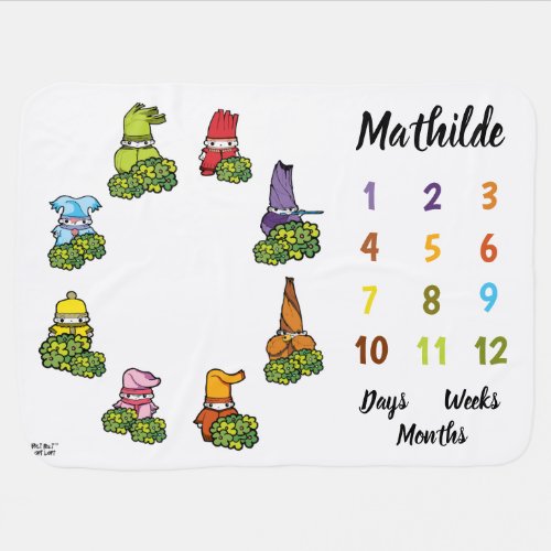 Personalized Days Weeks Months Age Milestone Baby Blanket