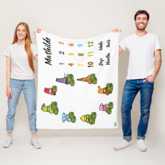 Personalized Days Weeks Months Age Milestone Baby Fleece Blanket