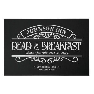 Personalized Dead & Breakfast Halloween Sign