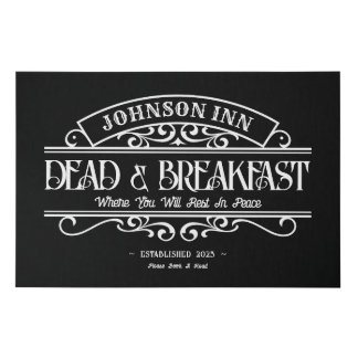 Personalized Dead & Breakfast Halloween Sign