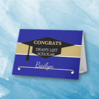 Personalized DEAN'S LIST Scholar congrats card