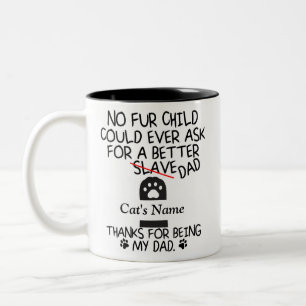 personalized dear cat dad, cat's name Two-Tone coffee mug