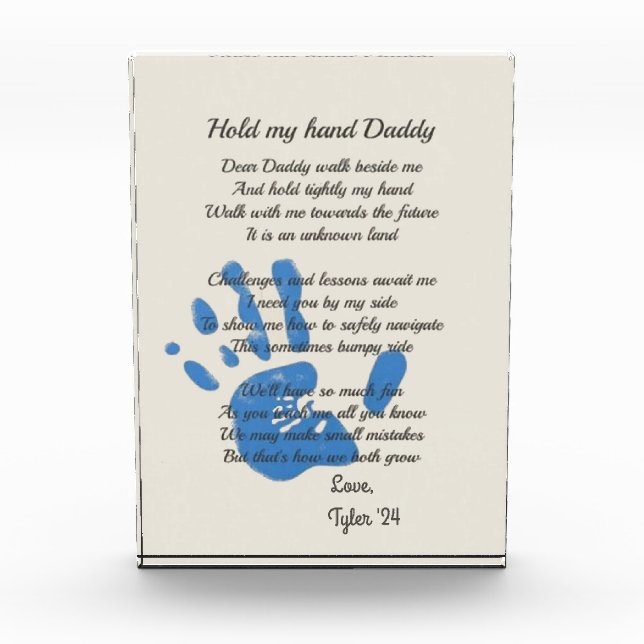 Personalized Dear Daddy Poem Photo Block (Front)