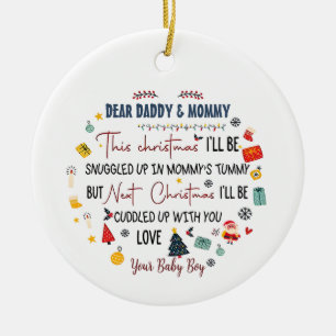 Personalized Dear Daddy This Christmas I'll Be Snu Ceramic Ornament
