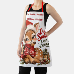 Personalized Dear Santa Deer Family Holiday Apron
