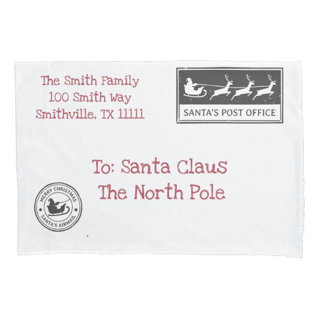 Personalized Dear Santa Pillowcase (Front)