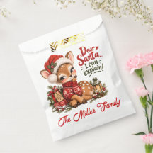 Personalized Dear Santa Reindeer Christmas Favor 