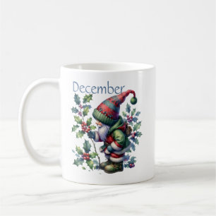 Personalized December Birth Month Garden Gnome Coffee Mug