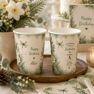 Personalized December Birthday Paper Cups