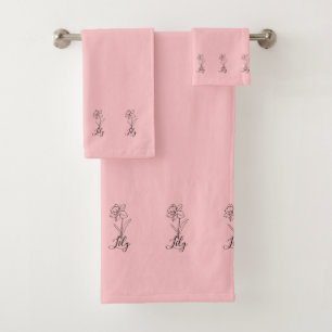 Personalized December Narcissus Birth Flower Gift Bath Towel Set
