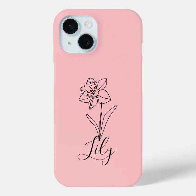 Personalized December Narcissus Birth Flower Gift  Case-Mate iPhone Case (Back)