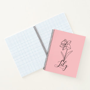 Personalized December Narcissus Birth Flower Gift Notebook