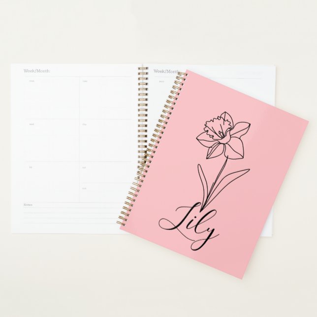 Personalized December Narcissus Birth Flower Gift  Planner (Display)