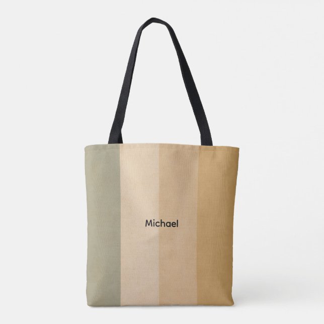 personalized decent stripes tote bag  (Back)