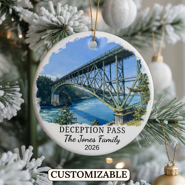 Personalized Deception Pass Ornament, Washington Ceramic Ornament (Creator Uploaded)