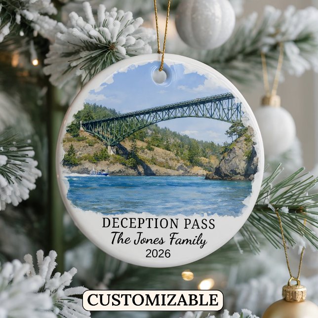 Personalized Deception Pass Ornament, Washington Ceramic Ornament (Creator Uploaded)