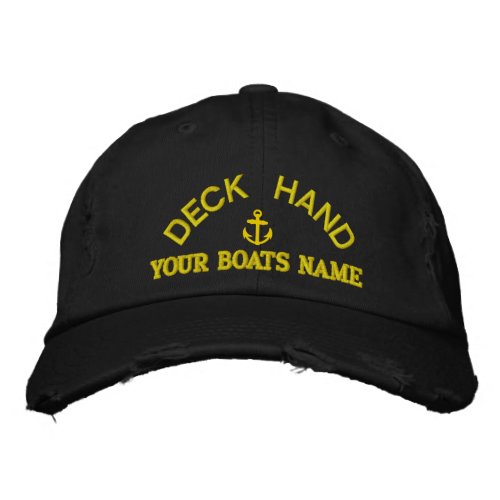 Personalized deckhand yacht crew embroidered baseball cap