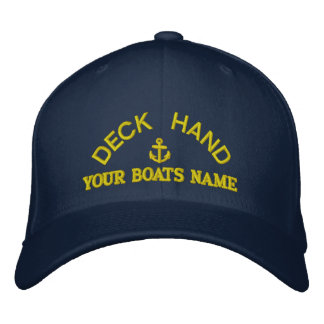 Personalized deckhand yacht crew embroidered baseball hat