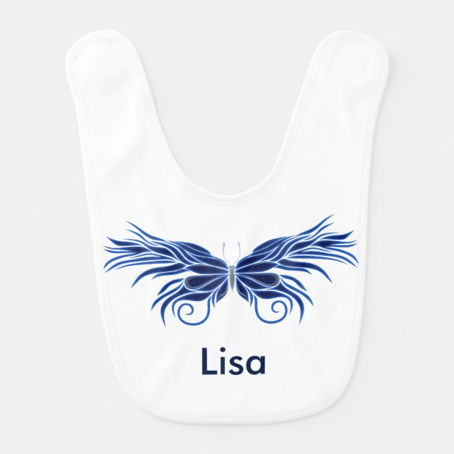 Personalized Decorative Butterfly Baby Bib (Front)