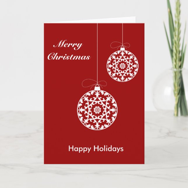 Personalized Decorative Christmas Ornaments Design Holiday Card (Front)