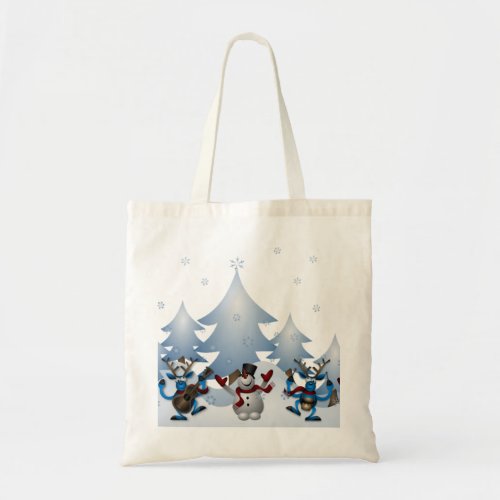Personalized Decorative Christmas Snowman Tote Bag