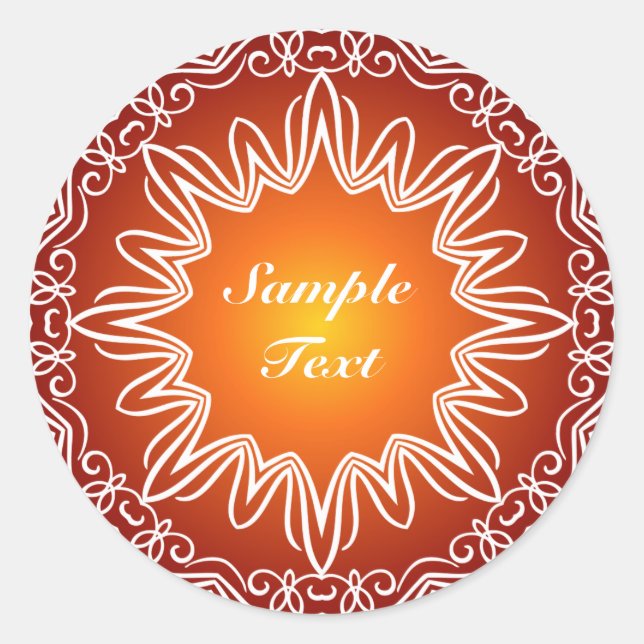 Personalized Decorative Design Classic Round Sticker (Front)