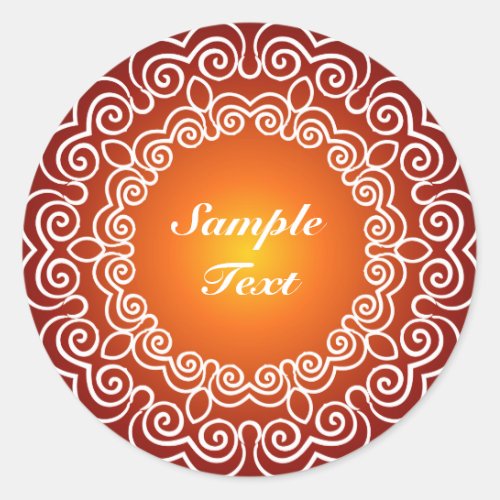 Personalized Decorative Design Classic Round Sticker