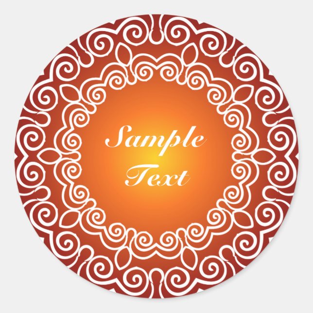 Personalized Decorative Design Classic Round Sticker (Front)
