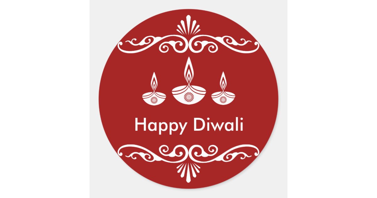 Personalized Decorative Diwali Design Classic Round Sticker Zazzle Com