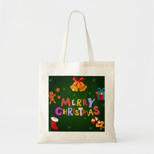Personalized Decorative Merry Christmas Reindeer Tote Bag