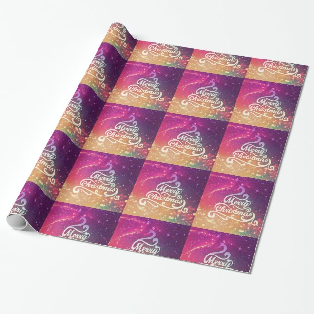 Personalized Decorative Merry Christmas Wrapping Paper (Unrolled)