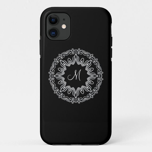 Personalized Decorative Monogram Design Case-Mate iPhone Case (Back)
