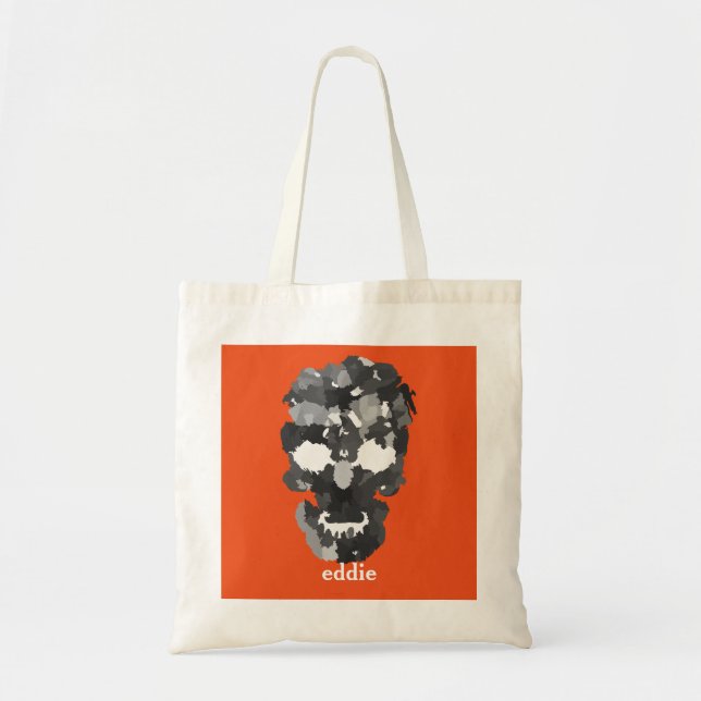 Personalized Decorative Skull Halloween Tote Bag (Front)