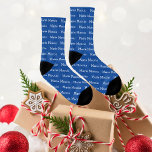 Personalized Deep Blue Name  Socks at Zazzle