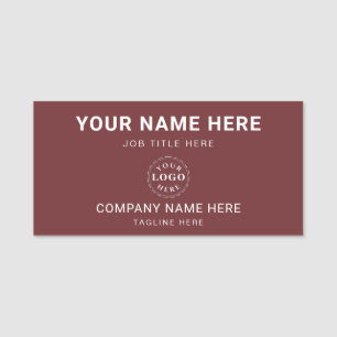 Personalized Deep Burgundy 3" X 1.5" Rectangle Name Tag