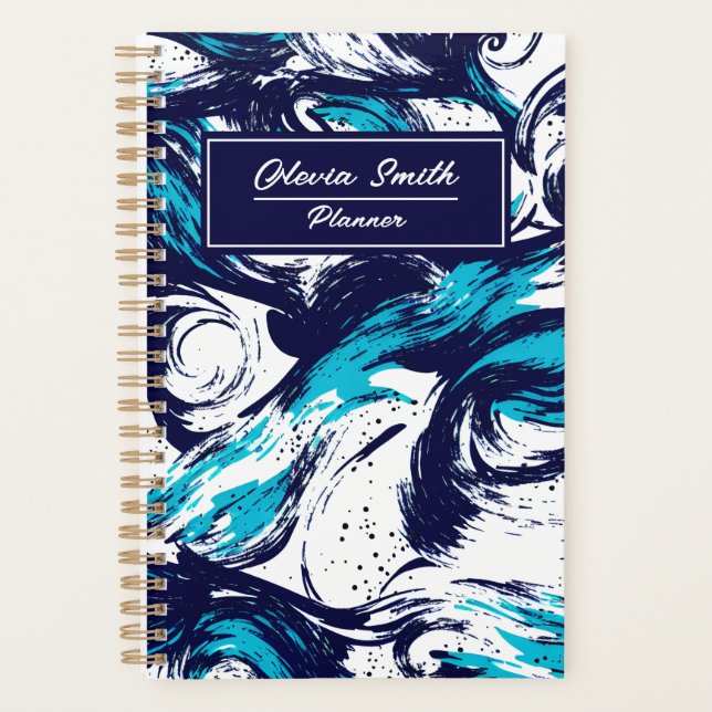 Personalized Deep Ocean Print Planner (Front)