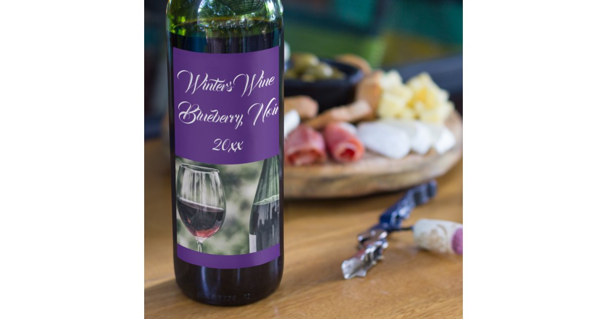 Personalized Deep Purple Wine Bottles Photo Wine Label Zazzle