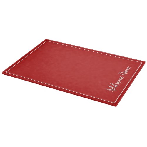 Personalized Deep Red Solid Color   Cutting Board