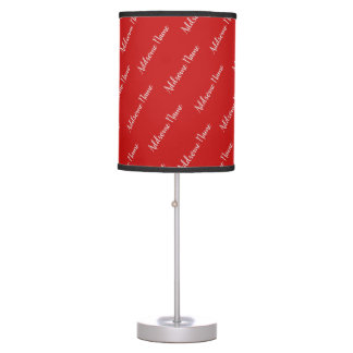 Personalized Deep Red Solid Color Table Lamp