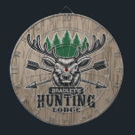 Personalized Deer Elk Hunter Bow Hunting Lodge Dart Board<br><div class="desc">Deer Elk Hunter ADD NAME Bow Hunting Lodge Camp design - Archery Bow and Arrow featuring Deer with Antlers Big Game Rack - Customize with your Name or Custom Text!</div>