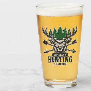 Personalized Deer Elk Hunter Bow Hunting Lodge Glass