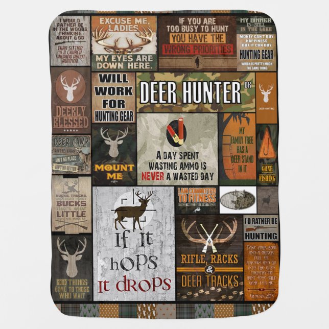 Personalized Deer Hunter Christmas Gift For Hunter Baby Blanket (Front)
