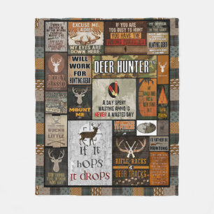 Personalized Deer Hunter Christmas Gift For Hunter Fleece Blanket