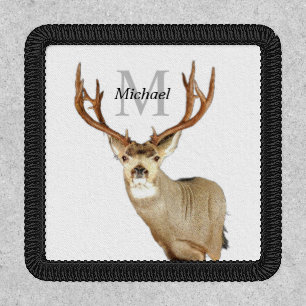 Personalized Deer Hunting Monogram Antlers Patch
