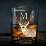 Personalized Deer Hunting Monogram Antlers Whiskey Glass<br><div class="desc">Elevate your hunting retreat and toast to the thrill of the chase with our Personalized Deer Hunting Monogram Antlers Whiskey Glass. Crafted for the true aficionado of the great outdoors, this glass exudes rustic charm and personalized elegance, making it the perfect companion for your hunting lodge or cabin getaway or...</div>