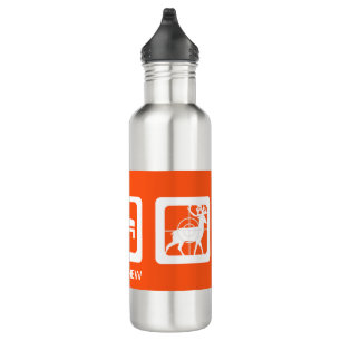 Personalized Deer in Crosshairs Eat Sleep Hunt Stainless Steel Water Bottle