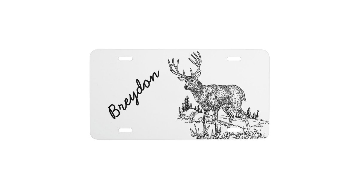 Personalized Deer License Tag License Plate | Zazzle.com