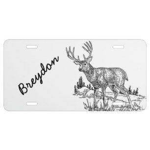 Personalized Deer License Tag Plate