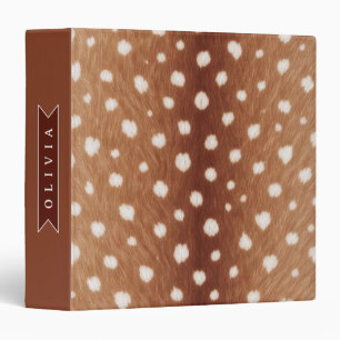 Personalized Deer Print Neutral Aesthetic Gifts 3 Ring Binder