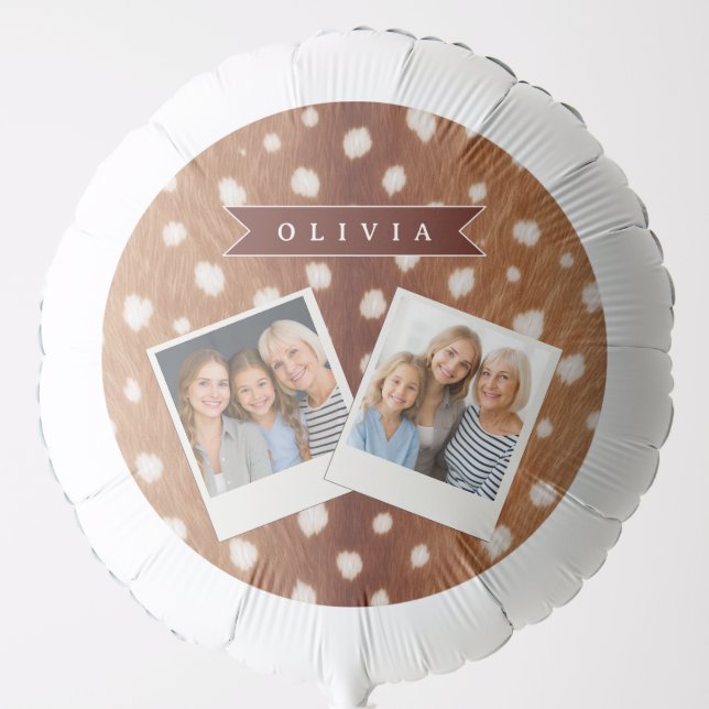 Personalized Deer Print Neutral Aesthetic Gifts Balloon (Front)